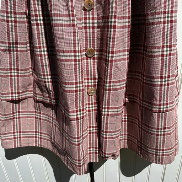 Rejina Pyo Christmas Plaid Midi Skirt Red Green Button Front Size 2 US 6 UK $550 - Picture 8 of 16